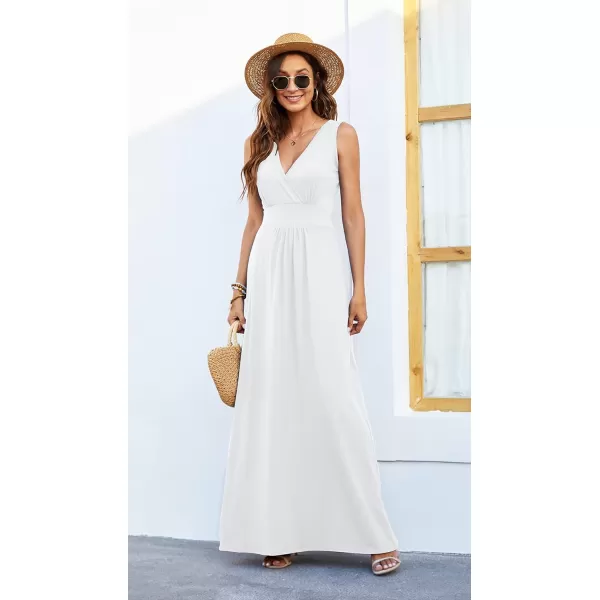 MOLERANI Womens Loose Plain Maxi Dresses Casual Long Dresses with Pockets03 White
