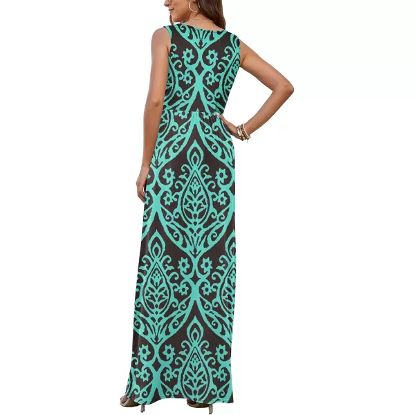 MOLERANI Womens Loose Plain Maxi Dresses Casual Long Dresses with Pockets04 Black Green
