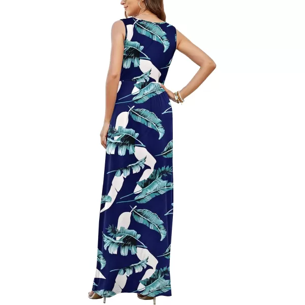 MOLERANI Womens Loose Plain Maxi Dresses Casual Long Dresses with Pockets04 Print Blue