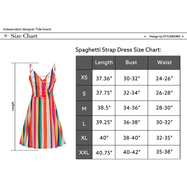 STYLEWORD Womens 2024 V Neck FloralSolid Spaghetti Strap Summer Casual Swing Sundress with PocketA20floral20