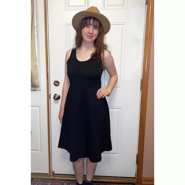 STYLEWORD Womens Summer Dress Casual Sleeveless Scoop Neck ALine Tank Midi SundressBblack