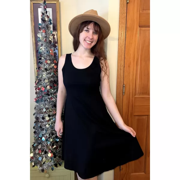 STYLEWORD Womens Summer Dress Casual Sleeveless Scoop Neck ALine Tank Midi SundressBblack