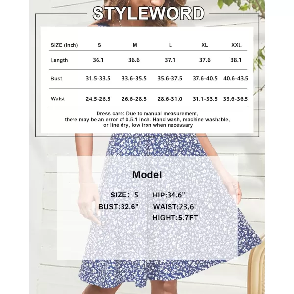 STYLEWORD Womens Summer Dress Casual Sleeveless Scoop Neck ALine Tank Midi SundressCbaby Blue