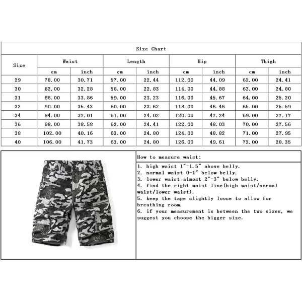 chouyatou Mens Active Straight Leg Camouflage Print Summer Outdoor Cargo ShortsGrey