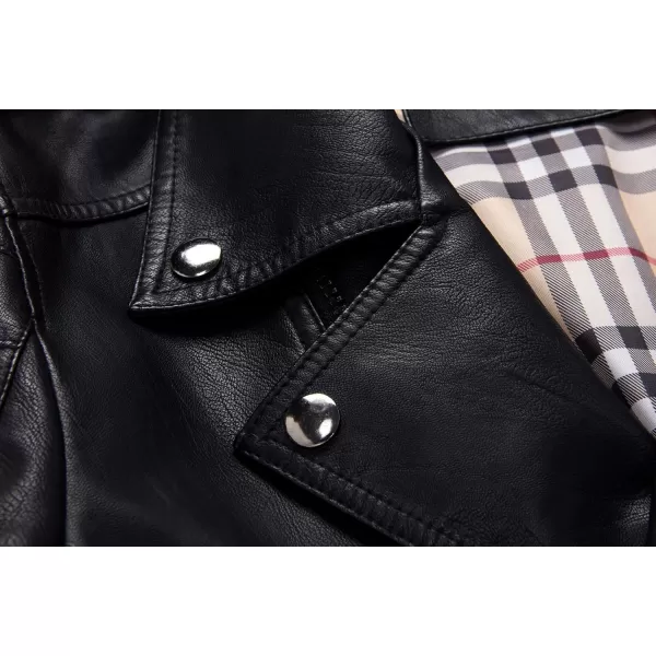 chouyatou Mens Vintage Asymmetric Zip Lightweight Faux Leather Biker JacketBlack