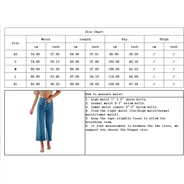 chouyatou Womens Fashion Button Up High Waisted Crop Jeans Business Casual Denim Pants TrousersBlack