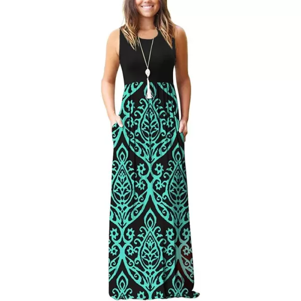 MOLERANI Womens Loose Plain Maxi Dresses Casual Long Dresses with Pockets00 Black Green