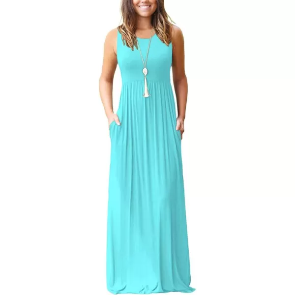 MOLERANI Womens Loose Plain Maxi Dresses Casual Long Dresses with Pockets01 Bright Blue