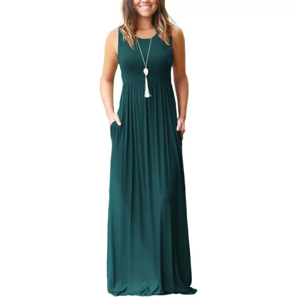 MOLERANI Womens Loose Plain Maxi Dresses Casual Long Dresses with Pockets01 Dark Green