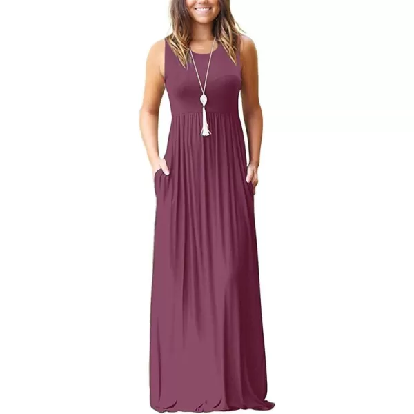 MOLERANI Womens Loose Plain Maxi Dresses Casual Long Dresses with Pockets01 Mauve