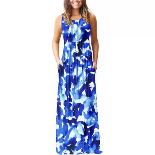 MOLERANI Womens Loose Plain Maxi Dresses Casual Long Dresses with Pockets02 Ink Blue