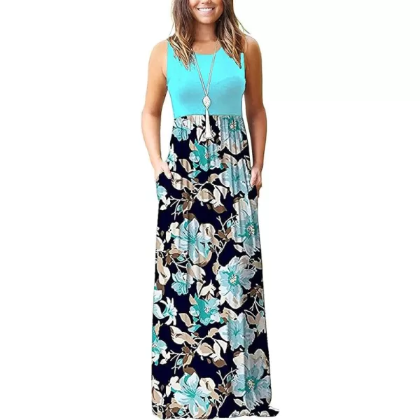 MOLERANI Womens Loose Plain Maxi Dresses Casual Long Dresses with Pockets02 Light Blue