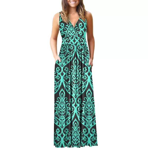 MOLERANI Womens Loose Plain Maxi Dresses Casual Long Dresses with Pockets04 Black Green