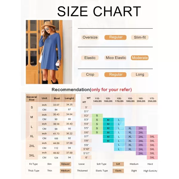 MOLERANI Womens Casual Plain Simple Long Sleeve TShirt Loose Dress01army Green