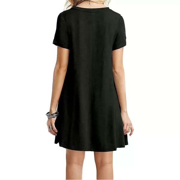 MOLERANI Womens Casual Plain Simple TShirt Loose Dress00 Black