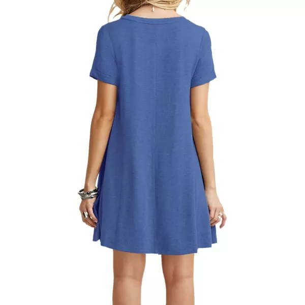 MOLERANI Womens Casual Plain Simple TShirt Loose Dress01 Beja Blue
