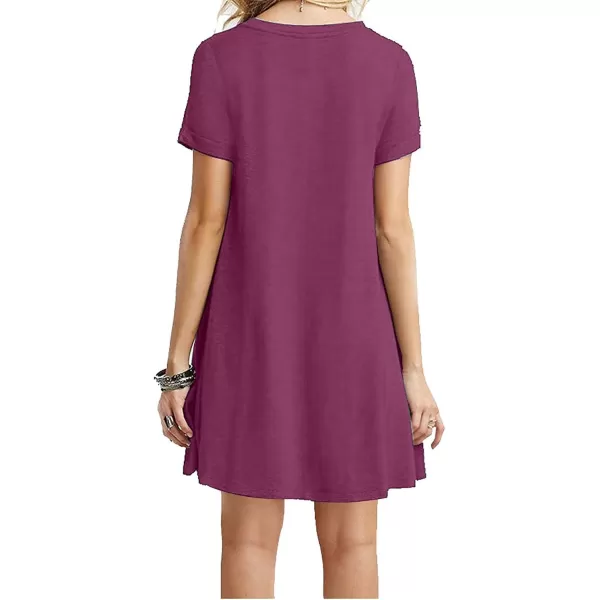 MOLERANI Womens Casual Plain Simple TShirt Loose Dress01 Mauve