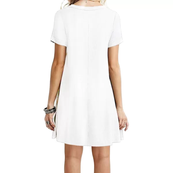 MOLERANI Womens Casual Plain Simple TShirt Loose Dress01 New White