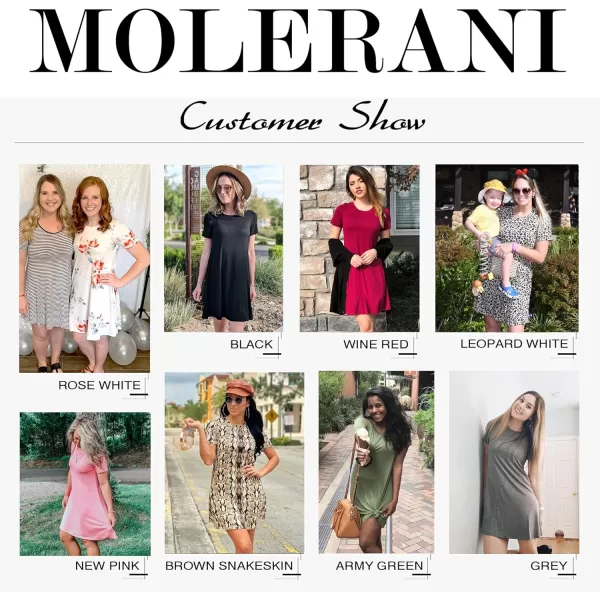 MOLERANI Womens Casual Plain Simple TShirt Loose Dress01 New White