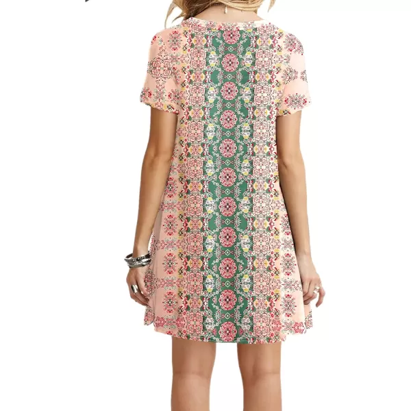 MOLERANI Womens Casual Plain Simple TShirt Loose Dress02 Pink Flower