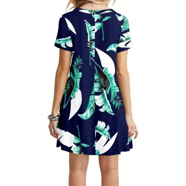 MOLERANI Womens Casual Plain Simple TShirt Loose Dress02 Print Blue
