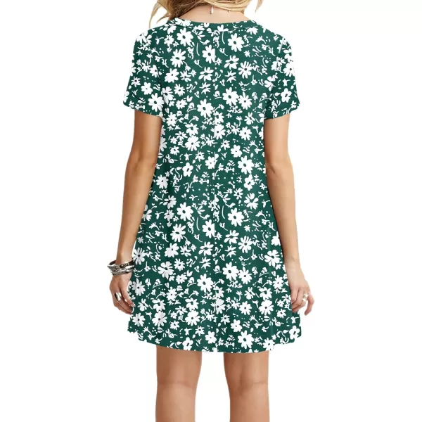 MOLERANI Womens Casual Plain Simple TShirt Loose DressGreen Daisy