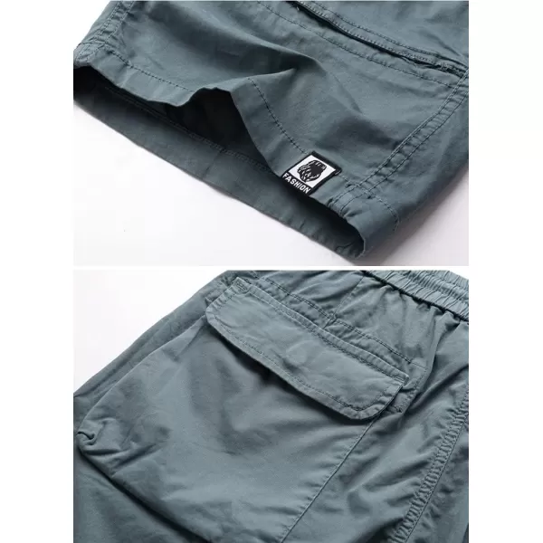 chouyatou Mens Drawstring Waist Big Pocket Beach Flat Front Summer Chino ShortsGrey