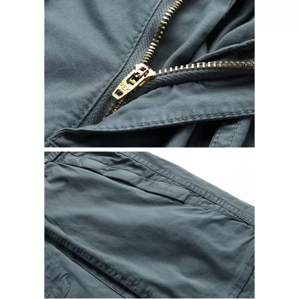 chouyatou Mens Drawstring Waist Big Pocket Beach Flat Front Summer Chino ShortsGrey