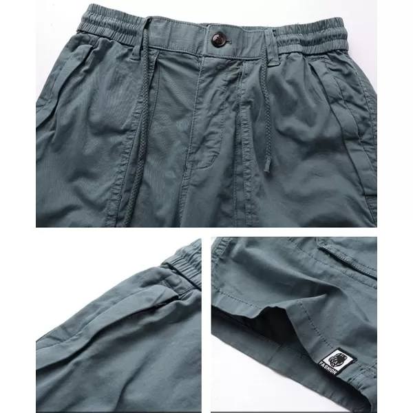 chouyatou Mens Drawstring Waist Big Pocket Beach Flat Front Summer Chino ShortsGrey