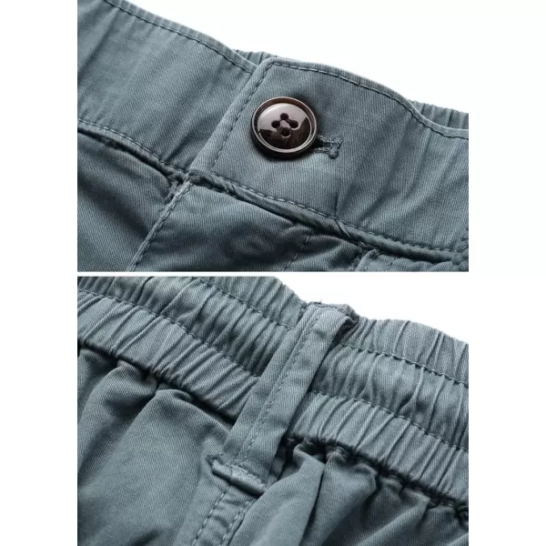 chouyatou Mens Drawstring Waist Big Pocket Beach Flat Front Summer Chino ShortsGrey