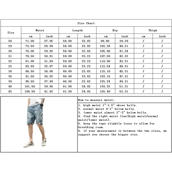 chouyatou Mens Knee Length Camouflage Patch Splicing Summer Jean Shorts 42 Blue
