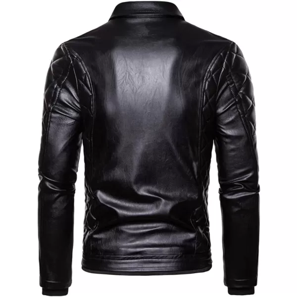 chouyatou Mens Removable Fur Collar Sherpa Lined Steampunk Faux Leather JacketBlack