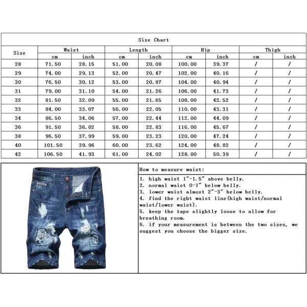 chouyatou Mens Summer Essential Straight Leg Casual Ripped Denim Jean ShortsLight Blue