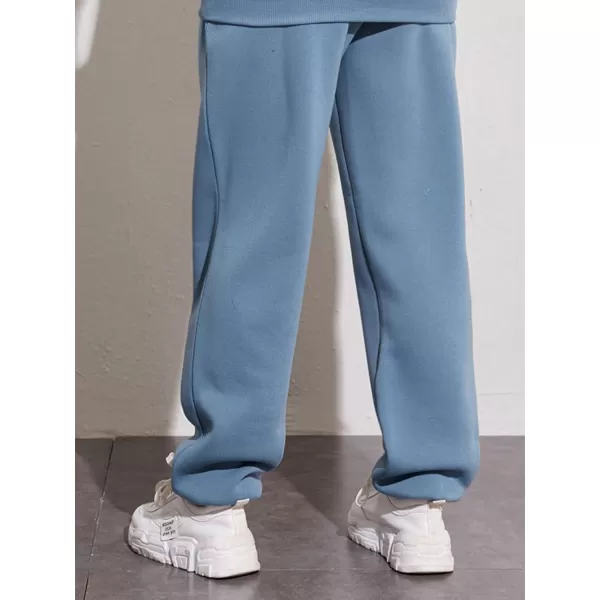chouyatou Womens 2 Piece Outfits Drawstring Sweatsuits Crop Sweatshirt Hoodie High Waist Jogger Pants Sweatpants SetsBlue