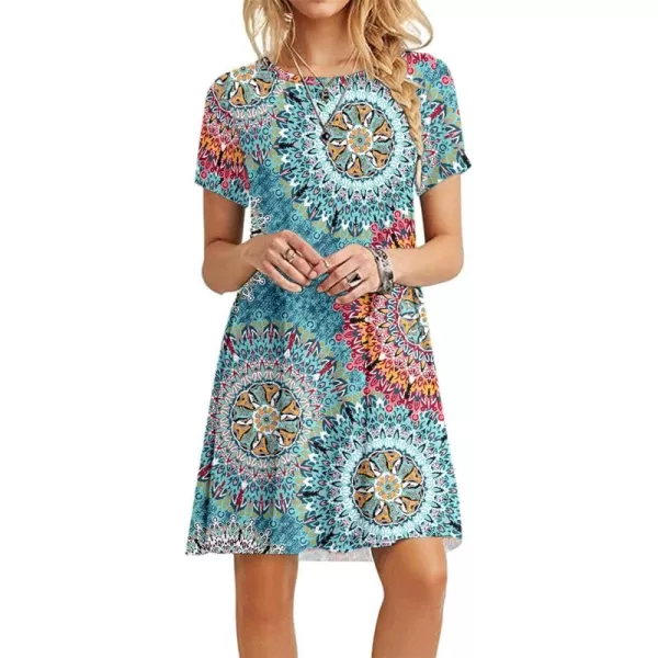 MOLERANI Womens Casual Plain Simple TShirt Loose Dress02 M Print Green