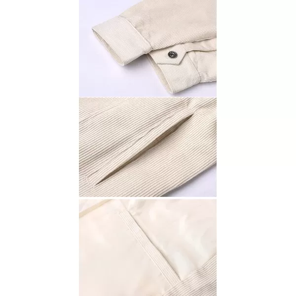 chouyatou Mens Spring Fall Vintage Casual Work Wear Lightweight Corduroy JacketBeige