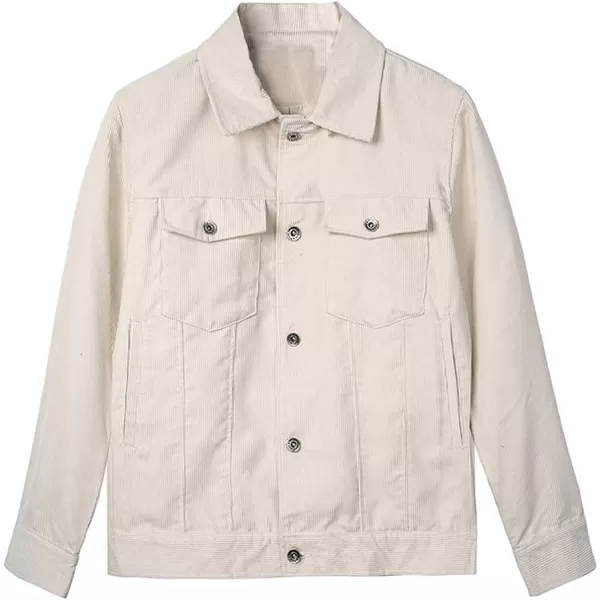 chouyatou Mens Spring Fall Vintage Casual Work Wear Lightweight Corduroy JacketBeige