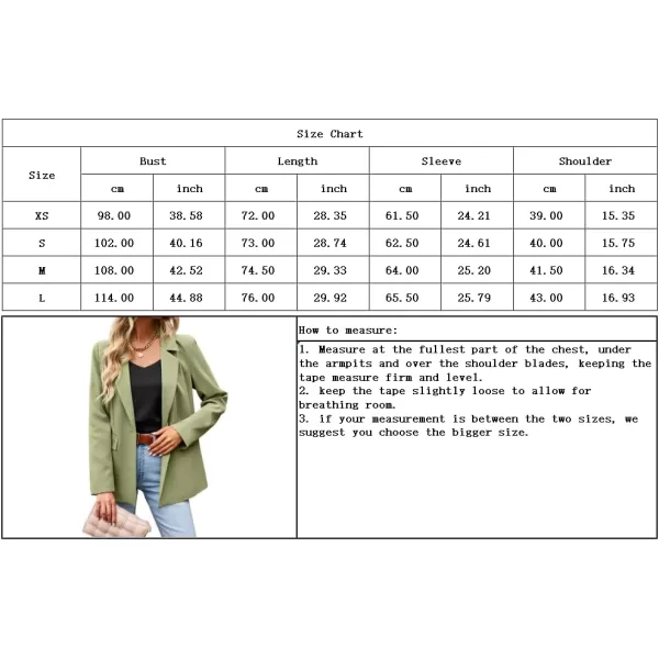 chouyatou Womens Casual Blazer Jackets Long Sleeve Notch Lapel One Button Office Work Blazer SuitsKhaki
