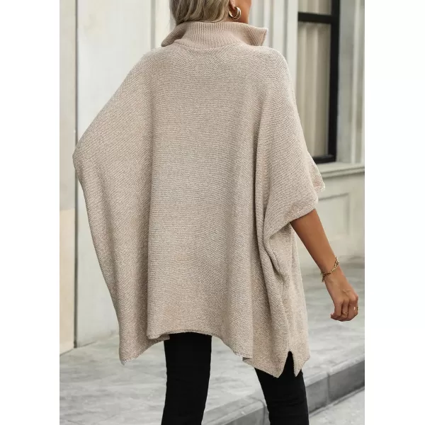 chouyatou Womens Casual Quarter Zip Pullover Sweaters VNeck Lapel Ribbed Knit Sweater Loose Slouchy Jumper TopsApricot