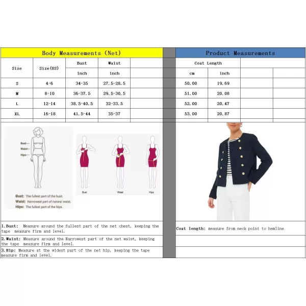 chouyatou Womens Double Breasted Tweed Blazer Jacket Business Casual Dressy Tweed Jacket Office Work SuitNavy Blue