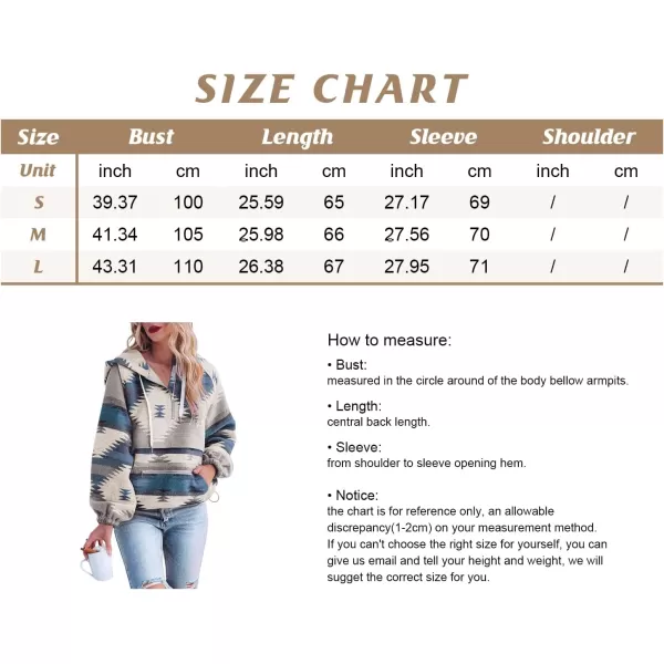 chouyatou Womens Tribal Aztec Print Hooded Half Zip Fuzzy Fleece Hoodie Sweatshirt TopsPink