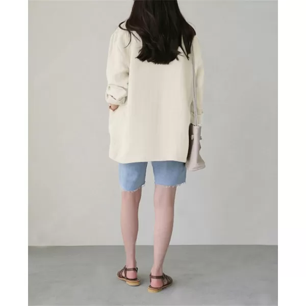 chouyatou Womens Cotton Linen One Button Office Blazer Long Sleeve Business Casual Jacket Outwear CoatBeige White