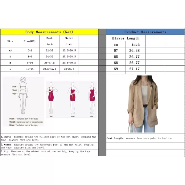 chouyatou Womens Cotton Linen One Button Office Blazer Long Sleeve Business Casual Jacket Outwear CoatKhaki