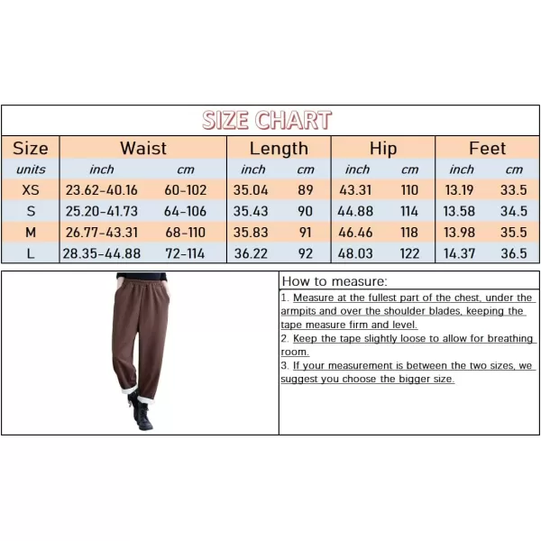 chouyatou Womens Winter Thick Fleece Lined Elastic Waist Waffle Knit Jogger Pants with PocketsTurmeric
