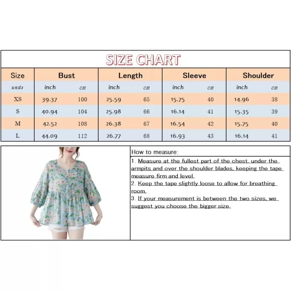 chouyatou Womens Summer Cute Floral Print Button Down Babydoll Cotton Linen Blouse ShirtsBlue