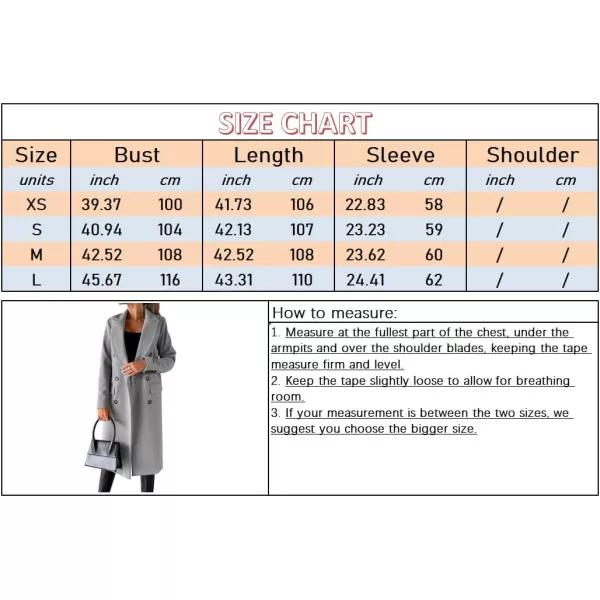 chouyatou Womens Winter Wool Coat Double Breasted Lapel Long Pea Coat OvercoatLight Gray