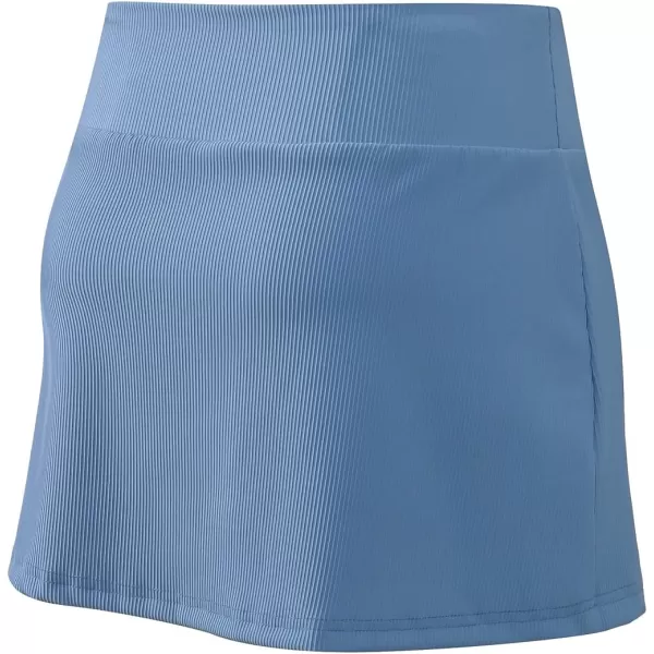 chouyatou Womens Active Stretched High Waisted A Line Ribbed Knit Tennis Gym Running Skorts Skirts with ShortsBlue