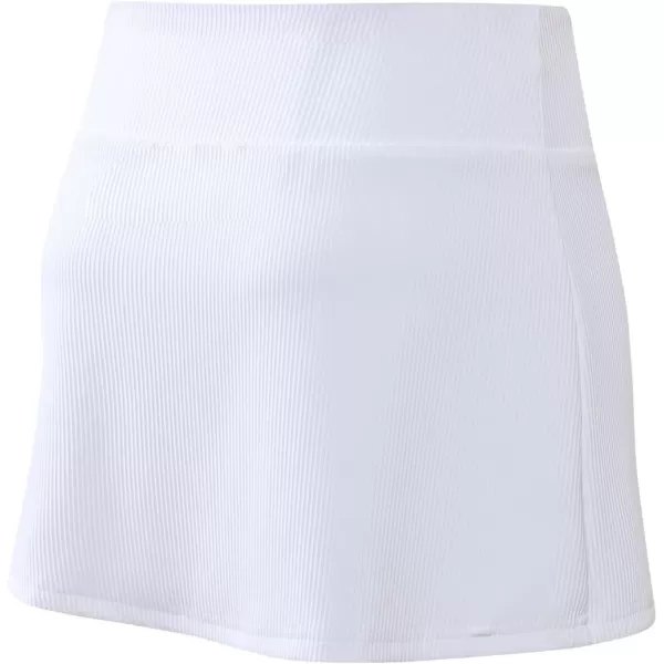 chouyatou Womens Active Stretched High Waisted A Line Ribbed Knit Tennis Gym Running Skorts Skirts with ShortsWhite