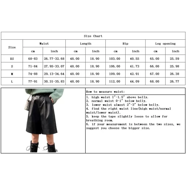 chouyatou Womens Casual High Elastic Waist Shorts Moto Pu Faux Leather Shorts with PocketsBlack