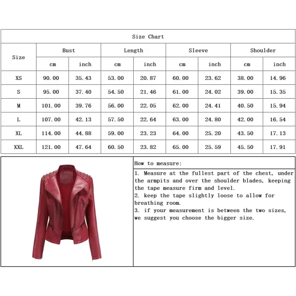 chouyatou Womens Casual Light Studded Shoulder Moto Biker Faux Leather JacketBlack